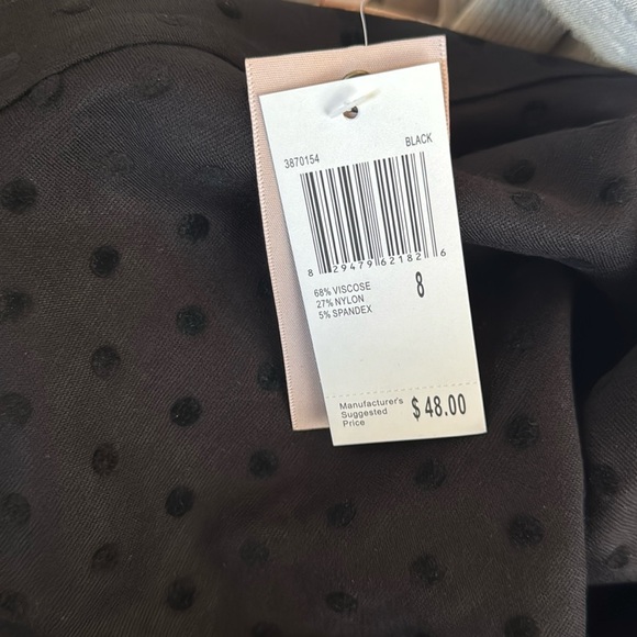 Philosophy Skirt Womens Size 8 Black A-Line Textured Dot Print Classic Short - Picture 5 of 8